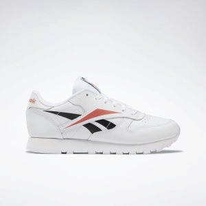 Adidasy Damskie Reebok Classic Leather Białe/Czarne/Różowe PL 14AOEPN